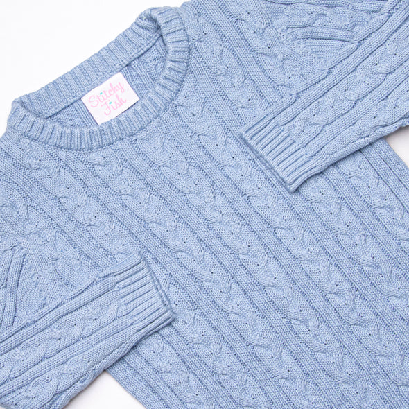 Caleb Cable Knit Sweater, Blue