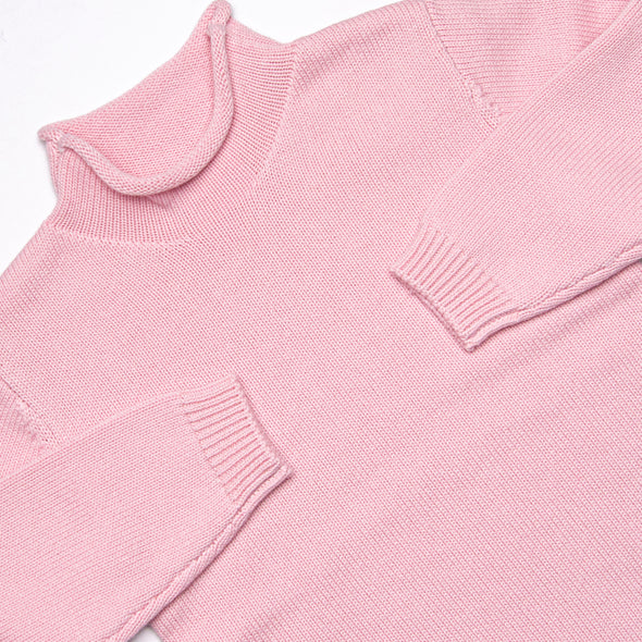 Rolled Neck Sweater, Pink