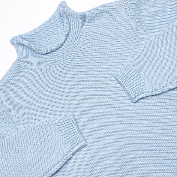 Rolled Neck Sweater, Blue