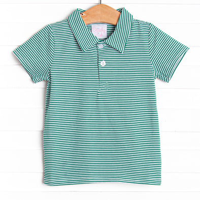 Levi Top, Forest Green Stripe