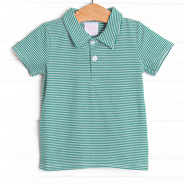 Levi Top, Forest Green Stripe