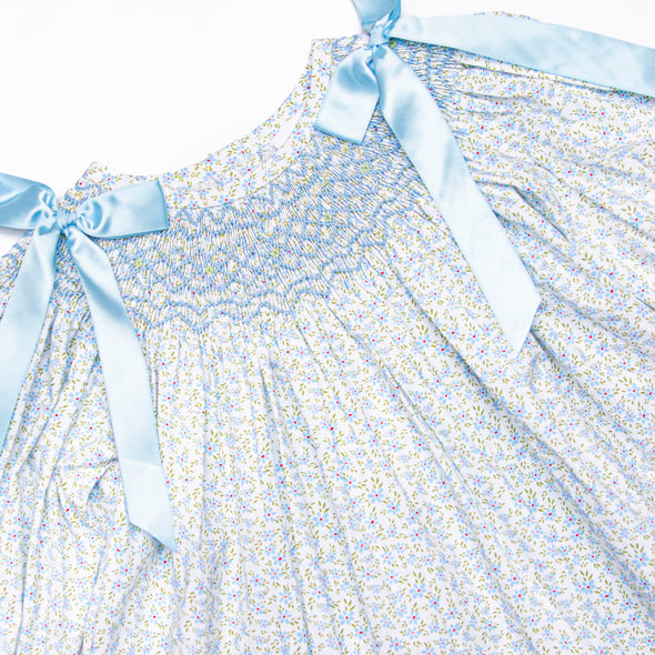 Bow Me Away Smocked Legging Set, Blue