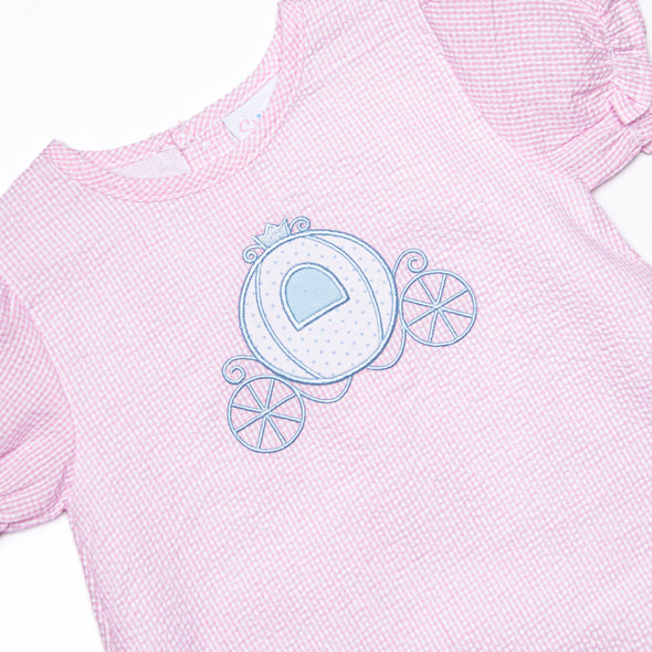 Carriage Cutie Applique Dress, Pink