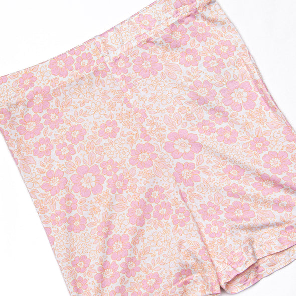 Marigold Meadow Bamboo Pajama Short Set, Pink