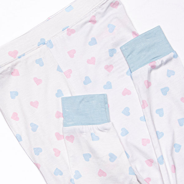 Full Heart Bamboo Pajama Set, Blue