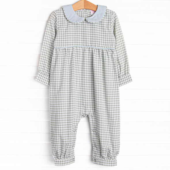 Reed Romper, Blue and Green Gingham