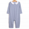 Elliot Romper, Slate Blue Stripe