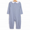 Elliot Romper, Slate Blue Stripe