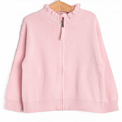 Knitted Ruffle Sweater, Pink