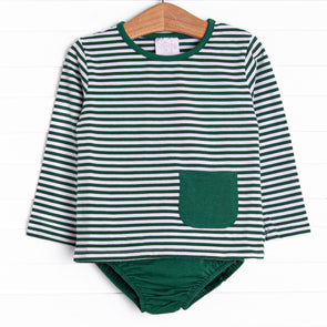 Noah Diaper Set, Hunter Green Stripe