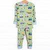 Road Work Rush Bamboo Pajama Set, Green