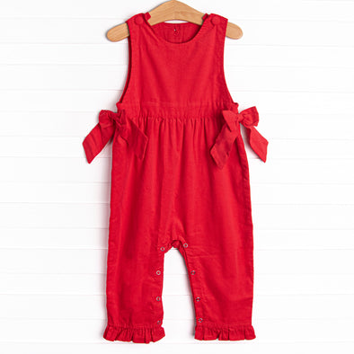 Eliza Corduroy Romper, Red