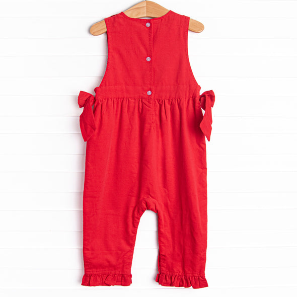 Eliza Corduroy Romper, Red