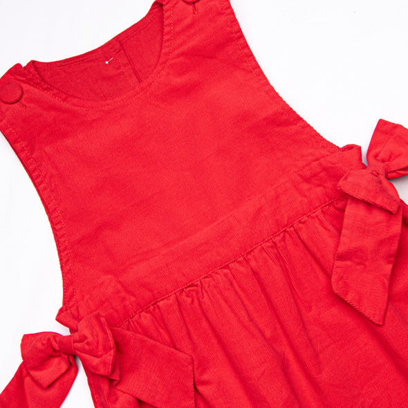 Eliza Corduroy Romper, Red