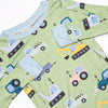 Road Work Rush Bamboo Pajama Set, Green