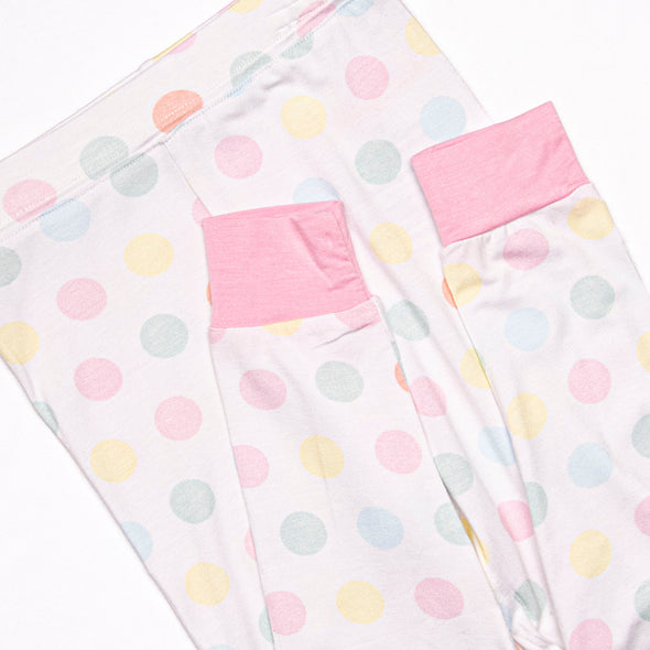 Dozing Off Dots Bamboo Pajama Set, Pink