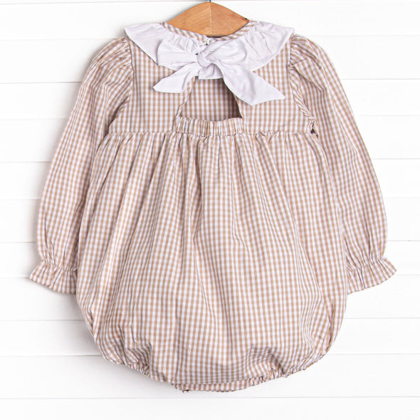 Classic Caroline Bubble, Tan Gingham