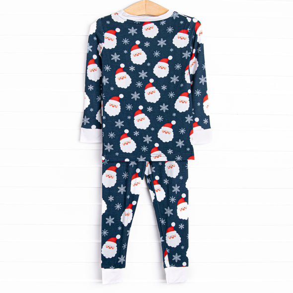 Seasonal Snowfall Bamboo Pajama Set, Navy