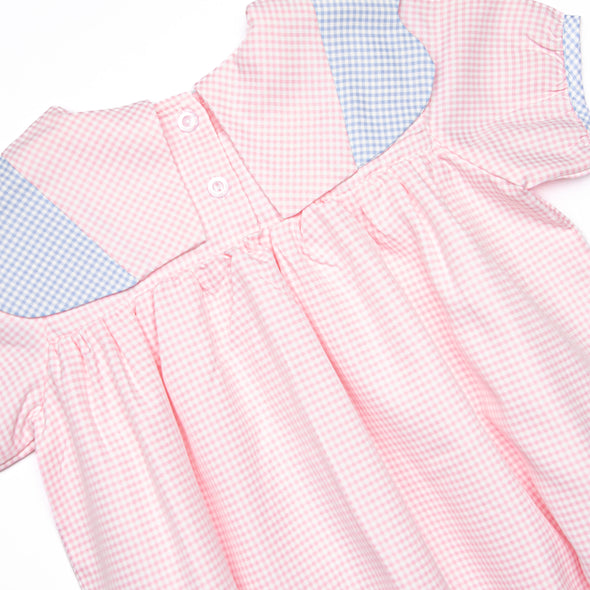 Sweetly Scalloped Dress, Pink Gingham