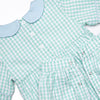 Garden Mint Gingham Romper, Green