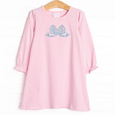 Gorgeous Bow Applique Dress, Pink