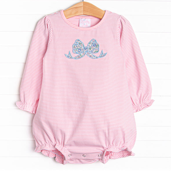 Gorgeous Bow Applique Bubble, Pink