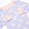 Unicorn Dreams Bamboo Pajama Set, Blue