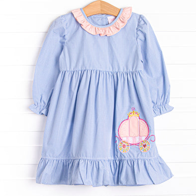 Royal Ride Applique Dress, Blue