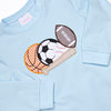 Play Ball Applique Romper, Blue