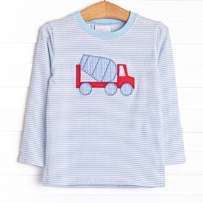 Mr. Mixer Applique Shirt, Blue Stripe