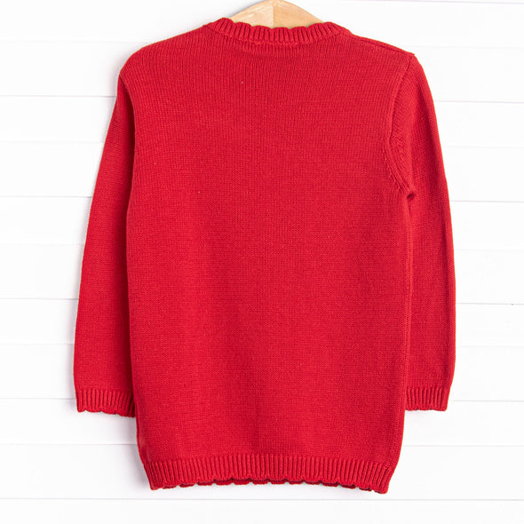 Tree Tradition Girl Sweater, Red