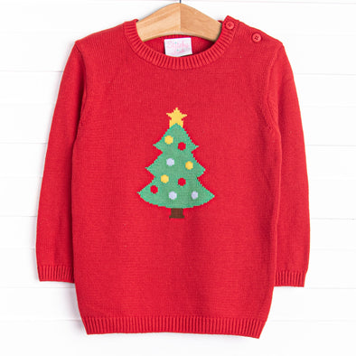 Tree Tradition Boy Sweater, Red