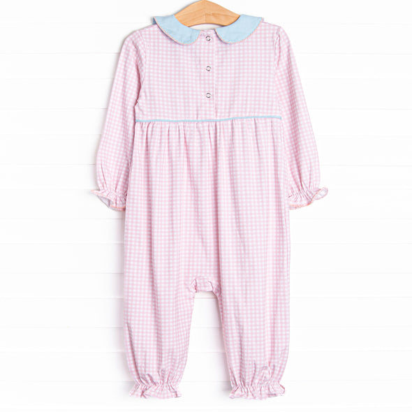 Grace Gingham Romper, Pink