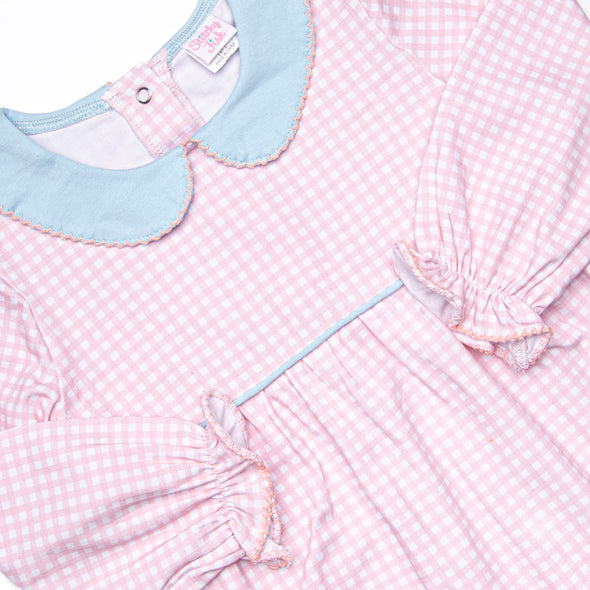 Grace Gingham Romper, Pink