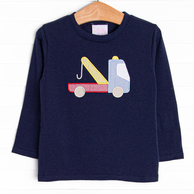 Towin' Time Applique Top, Navy