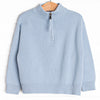 Quarter Zip Knitted Sweater, Blue