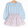 Sweet and Scalloped Skirt Set, Blue