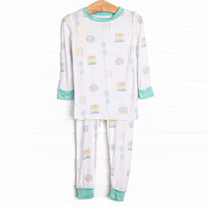 You're Invited Bamboo Pajama Set, Green