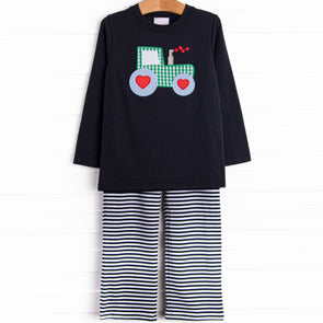 Fueled By Love Applique Pant Set, Navy