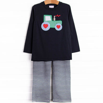 Fueled By Love Applique Pant Set, Navy