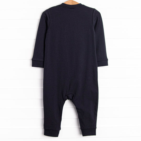 Fueled By Love Applique Romper, Navy