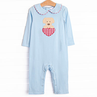 Fur-ever Yours Applique Romper, Blue