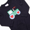 Fueled By Love Applique Romper, Navy