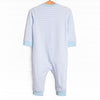 Hudson Hunter Applique Romper, Light Blue Stripe