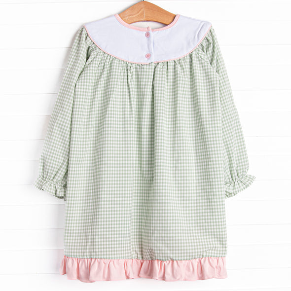 Fossil Friends Embroidered Dress, Green