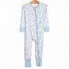 You Had Me at Hydrangea Bamboo Zippy Pajama, Blue