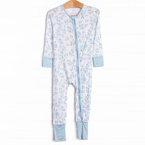 You Had Me at Hydrangea Bamboo Zippy Pajama, Blue