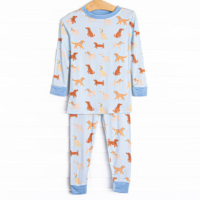 Walk in the Park Bamboo Pajama Set, Blue