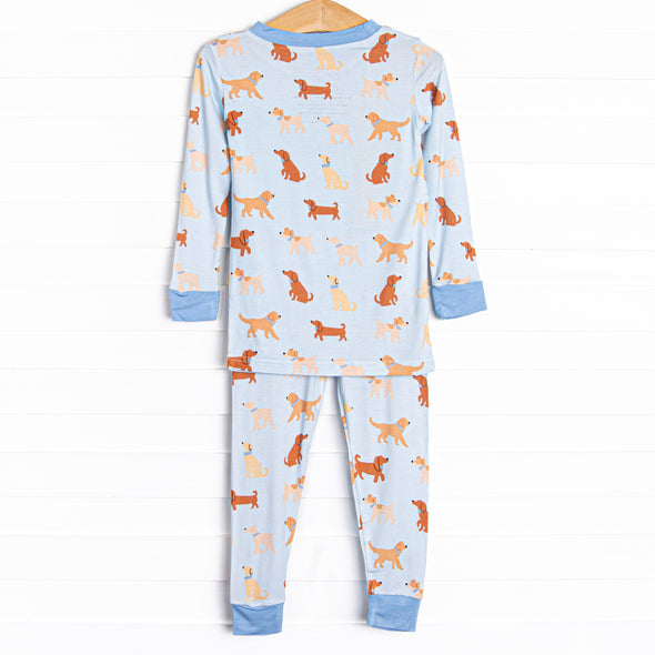 Walk in the Park Bamboo Pajama Set, Blue