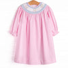 Thanks a Bunch Smocked Bishop Dress, Pink